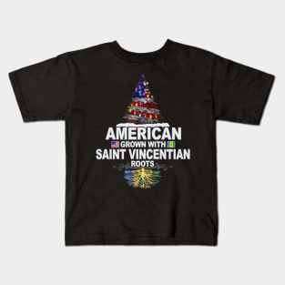 Christmas Tree  American Grown With Saint Vincentian Roots - Gift for Saint Vincentian From St Vincent And The Grenadines Kids T-Shirt